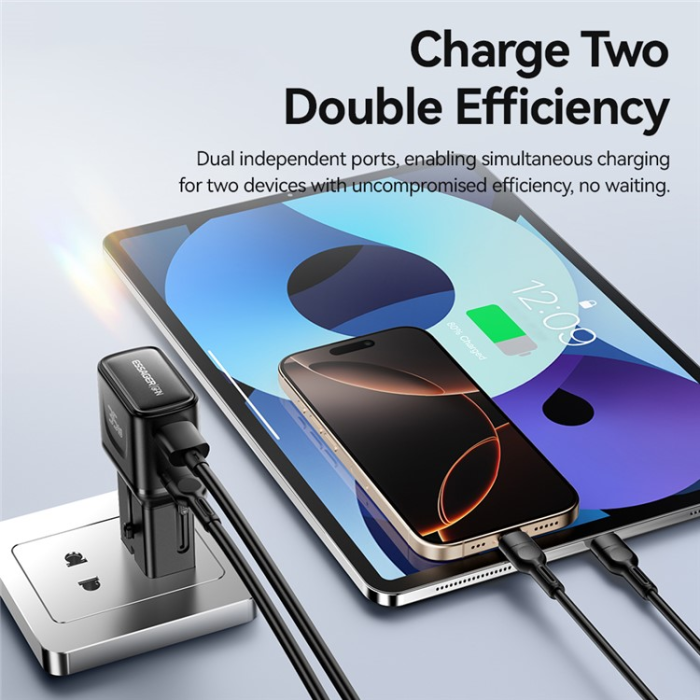 ESSAGER - ESSAGER GaN Snabbladdare 35W USB-C - USB-A US-EU-UK-AUS G535