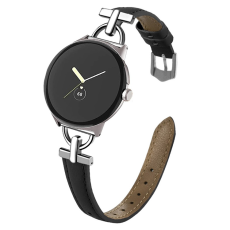 A-One Brand - Google Pixel Watch 2/3 (41mm) Armband Äkta Cow Läder - Svart