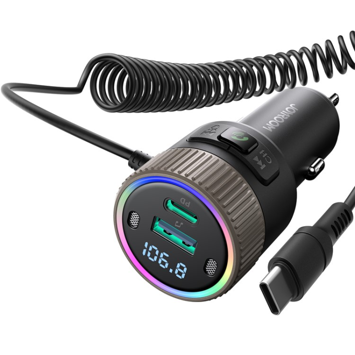 Joyroom - Joyroom Billaddare 60W med Sändar och ljudadapter med typ-C-kabel