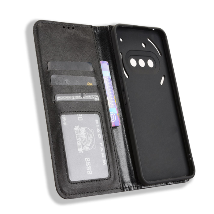 A-One Brand - Nothing Phone (3a) Plånboksfodral Retro Kickstand - Svart