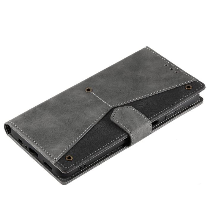OEM - Samsung Galaxy S26 Fodral Äkta Läder Splicing - Grå