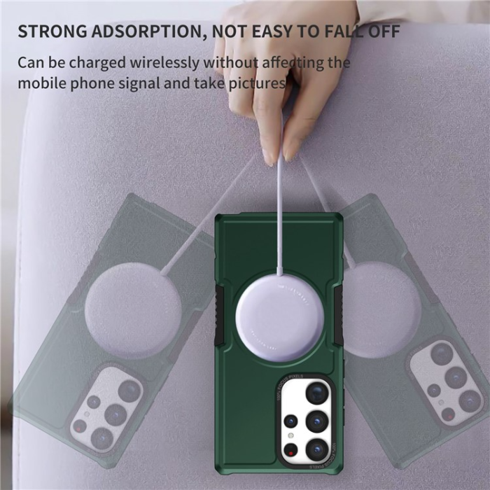 A-One Brand - Galaxy S23 Ultra Skal Magsafe Anti Drop - Grön