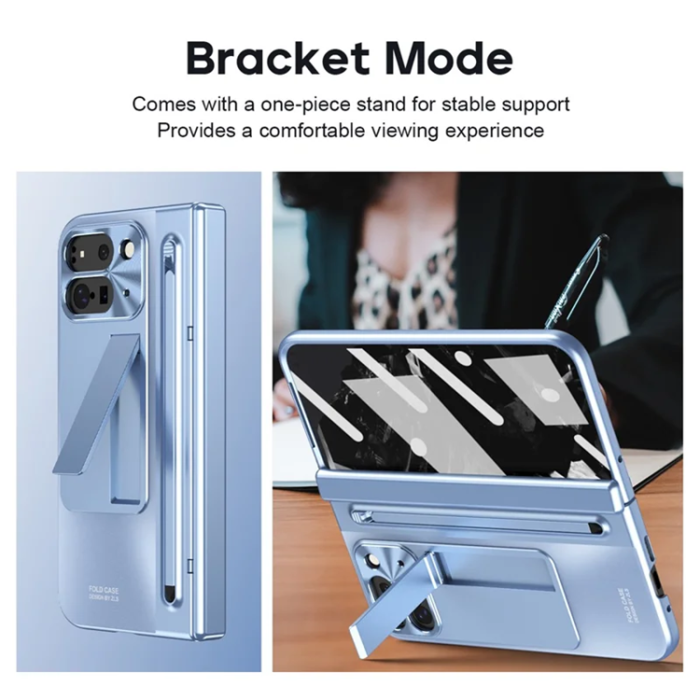 A-One Brand - Google Pixel 10 Pro Fold Mobilskal Kickstand Hinge PC - Blå