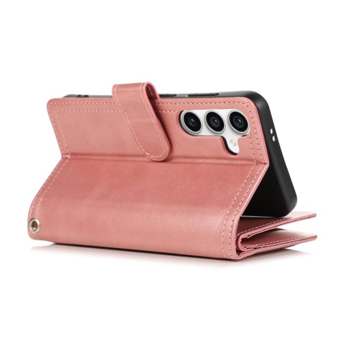 OEM - Samsung Galaxy S26 Plånboksfodral Äkta Läder Magnetiskt Skydd - Roséguld