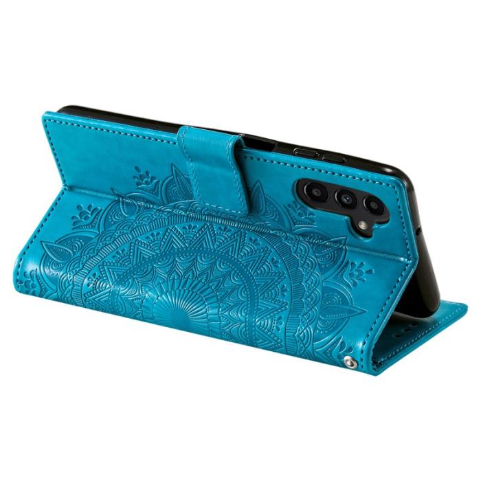 OEM - Samsung Galaxy S26 Plus Plånboksfodral Imprinted Totem Konstläder - Blå