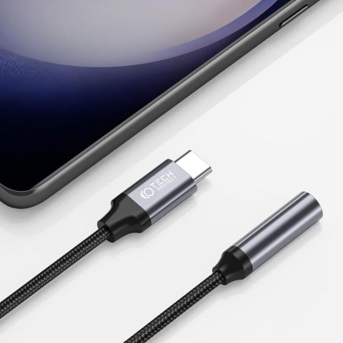 Tech-Protect - Tech-Protect USB-C To Mini Jack (3.5mm) Adapter - Svart