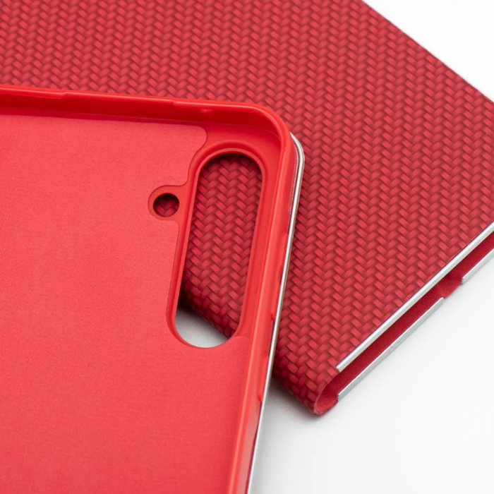OEM - Xiaomi Redmi Note 14 5G Plånboksfodral Luna Carbon - Röd