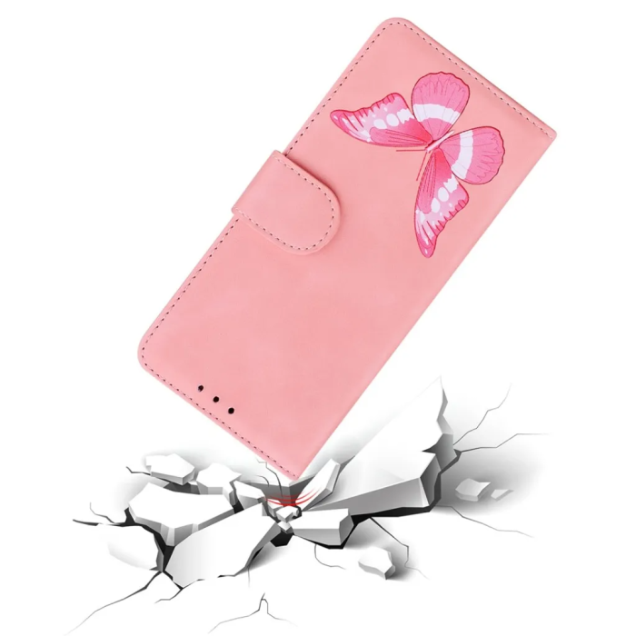 Taltech - iPhone 15 Pro Max Plånboksfodral Fjärilstryck - Rosa