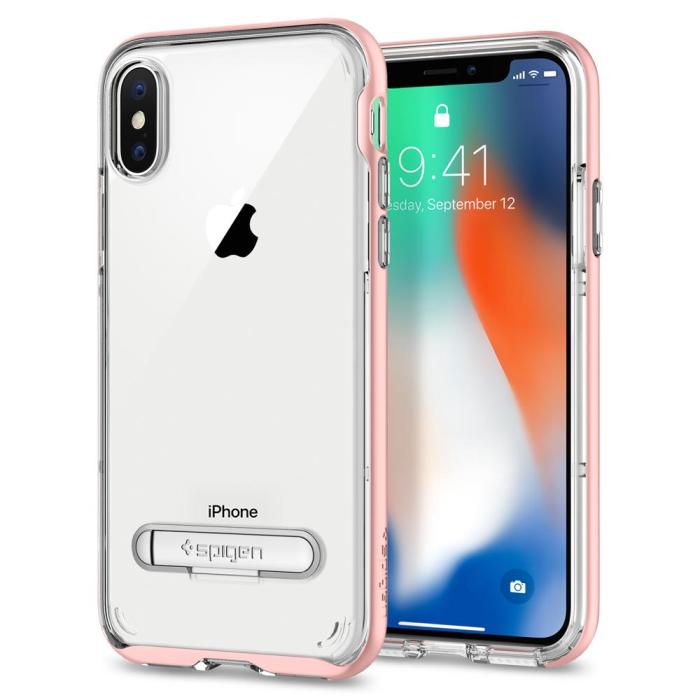 UTGATT5 - SPIGEN Crystal Hybrid Skal till Apple iPhone XS / X - Rose Gold