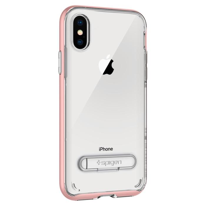 UTGATT5 - SPIGEN Crystal Hybrid Skal till Apple iPhone XS / X - Rose Gold