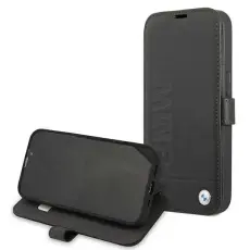 BMW - BMW Signature Äkta Läder Fodral iPhone 13 mini - Svart