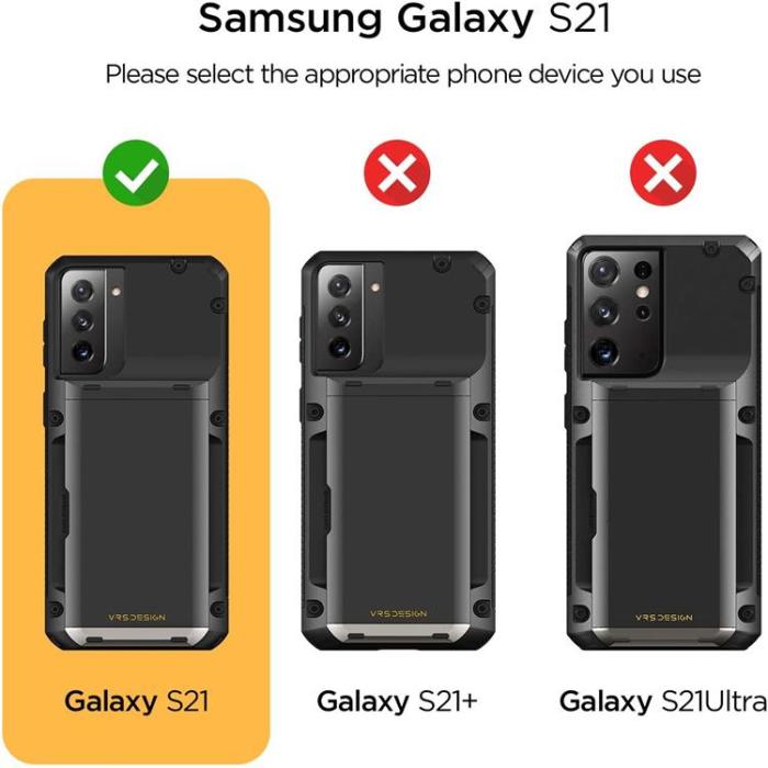 UTGATT4 - VRS DESIGN - Damda Glide Pro Skal Samsung Galaxy S21 - Svart