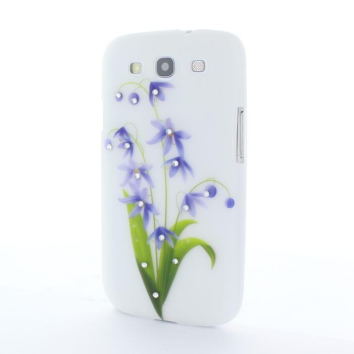 Diamant Baksideskal till Samsung Galaxy S3 i9300 Lila Blommor | 2353 | AlltMobil