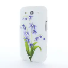 OEM - Diamant Baksideskal till Samsung Galaxy S3 i9300 Lila Blommor
