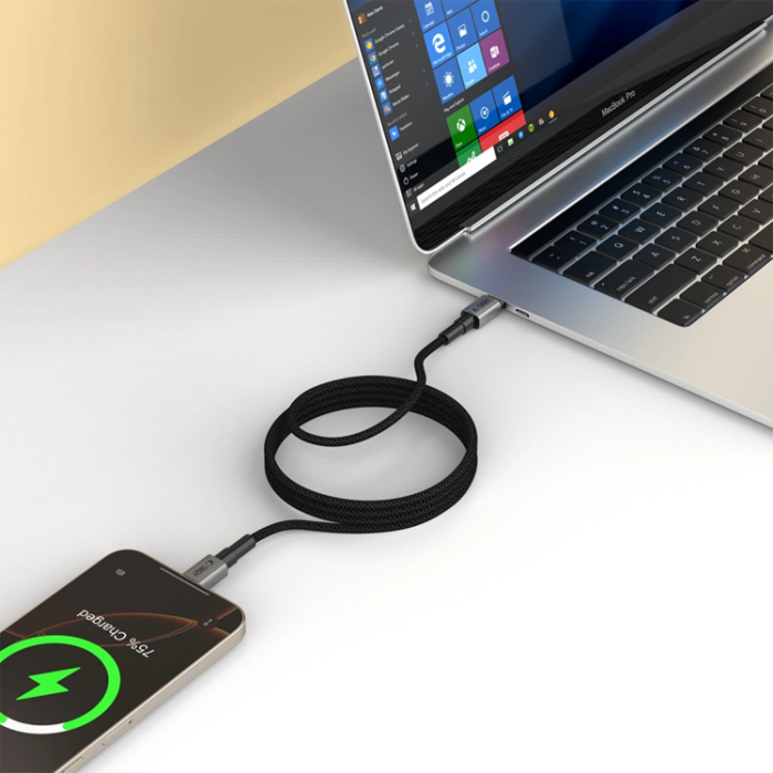 Tech-Protect - Tech-Protect USB-C Till USB-C Kabel 1m - Iron Grå