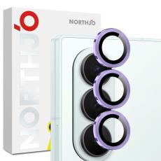 NORTHJO - NORTHJO Kameralinsskydd H&auml;rdat glas F&ouml;r Galaxy Z Fold 8 Metal Ring - Lila