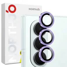 NORTHJO - NORTHJO Kameralinsskydd H&auml;rdat glas F&ouml;r Galaxy Z Fold 8 Metal Ring - Lila