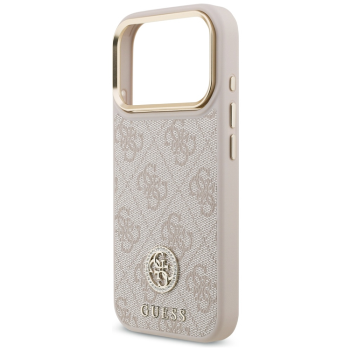 Guess - Guess iPhone 17 Pro Mobilskal Magsafe Strass Logo Crossbody - Rosa