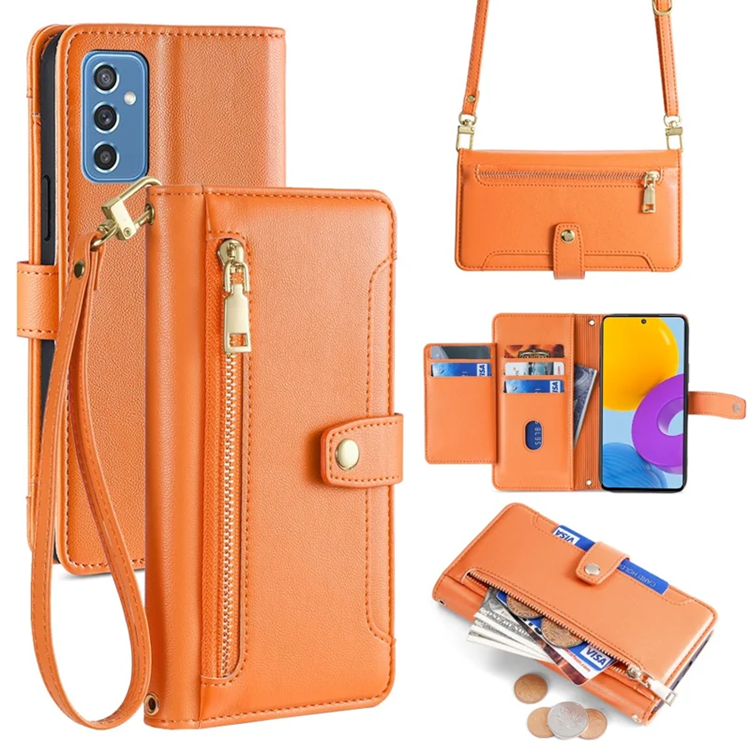 Galaxy M52 5G Plånboksfodral Drop Proof (Orange) | 2353 | AlltMobil