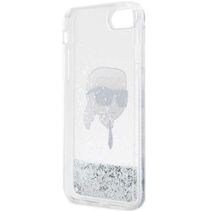KARL LAGERFELD - Karl Lagerfeld iPhone 7/8/SE (2020/2022) Skal Liquid Glitter Choupette Head