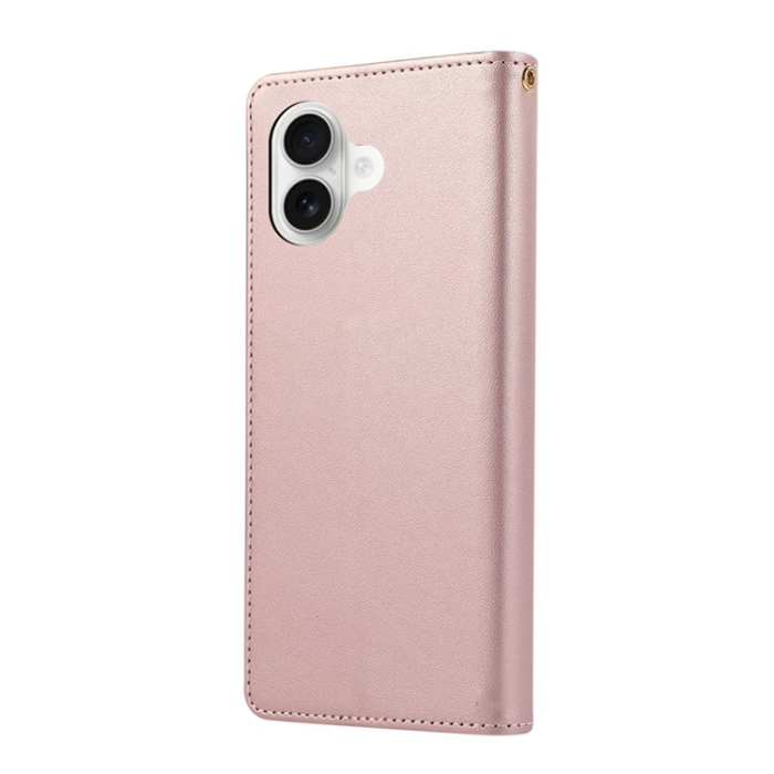 A-One Brand - iPhone 17 Plånboksfodral RFID Rhombus Läder - Roséguld