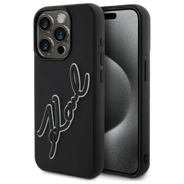 Karl Lagerfeld iPhone 15 Pro Max Skal MagSafe 3D Rubber Signature