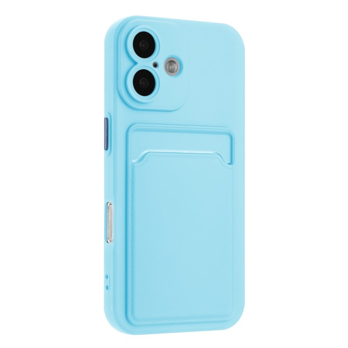 A-One Brand - iPhone 16 Plus Mobilskal Korthållare TPU - Himmelsblå