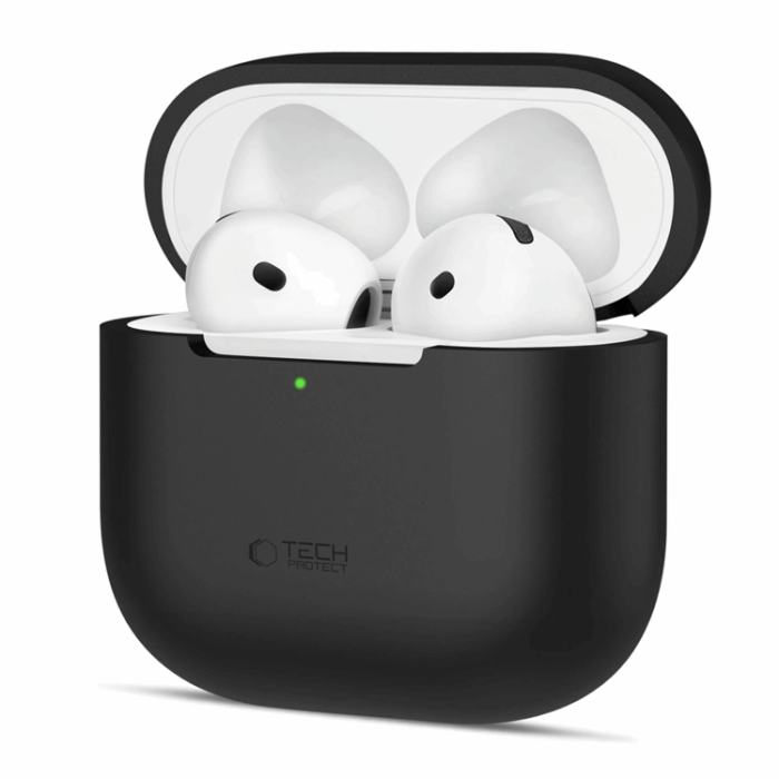 Tech-Protect - Tech-Protect AirPods 4 Skal Silikon - Svart