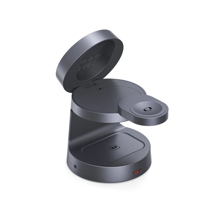Tech-Protect - Tech-Portect Qi2 MagSafe Trådlös Laddare iPhone/Apple Watch/AirPods - Mörkgrå