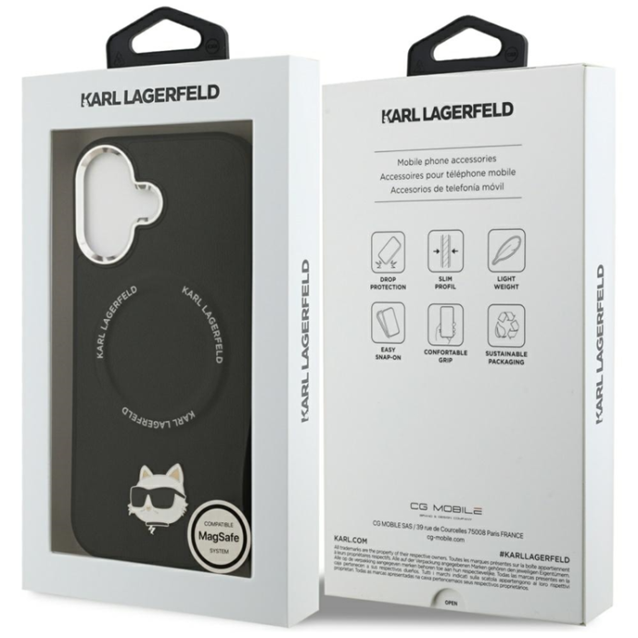 KARL LAGERFELD - Karl Lagerfeld iPhone 17 Mobilskal MagSafe Choupette Pin - Svart