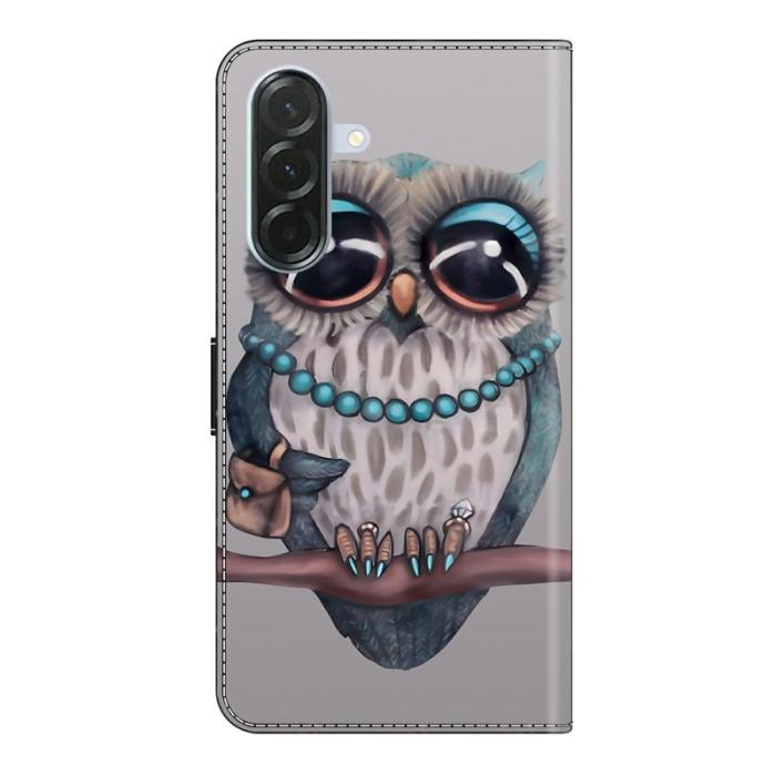 OEM - Samsung Galaxy A37 Plånboksfodral Flip Konstläder Mönstertryck - Vit
