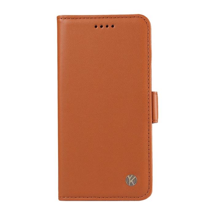 YIKATU - YIKATU Samsung Galaxy A37 Plånboksfodral Konstläder Ställ Skydd - Brun