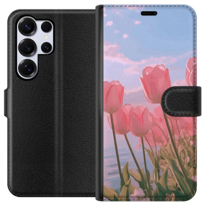 iSecrets - Plånboksfodral till Samsung Galaxy S25 Ultra med Rosa Tulpaner