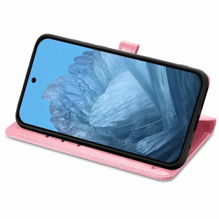 A-One Brand - Google Pixel 10/10 Pro Plånboksfodral Cat Dog Pattern - Rosa