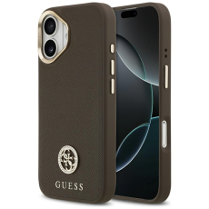 Guess - Guess iPhone 17 Mobilskal Magsafe Grained Strass Logo - Brun