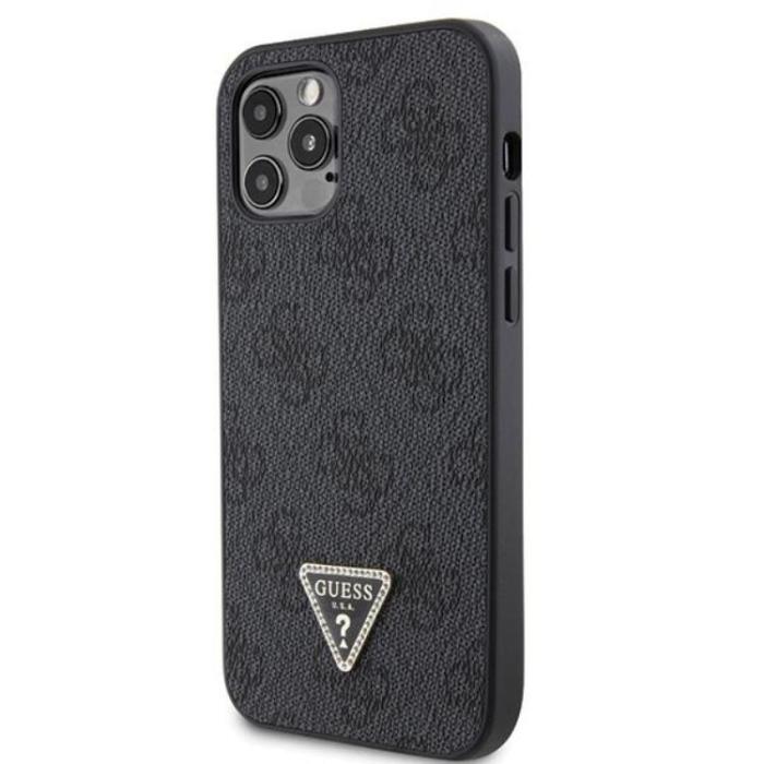 Guess - Guess iPhone 12/12 Pro Mobilskal Crossbody Metall Logo - Svart