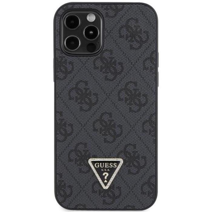 Guess - Guess iPhone 12/12 Pro Mobilskal Crossbody Metall Logo - Svart