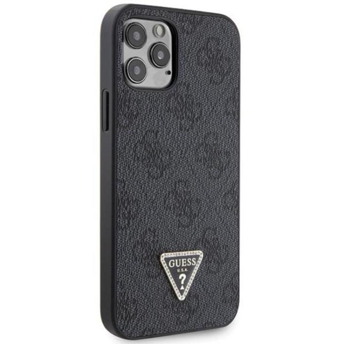 Guess - Guess iPhone 12/12 Pro Mobilskal Crossbody Metall Logo - Svart