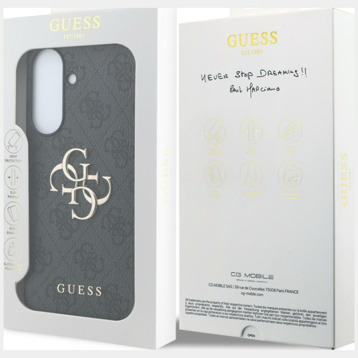 Guess - Guess Mobilskal För Galaxy A37 5G Läder 4G Metal Logo - Svart