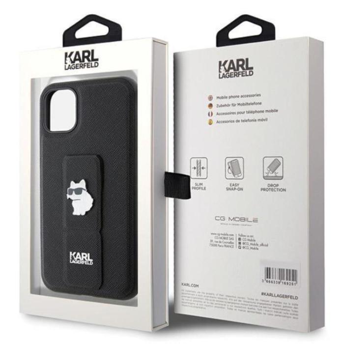 KARL LAGERFELD - KARL LAGERFELD iPhone 11/XR Mobilskal Gripstand Pins - Svart