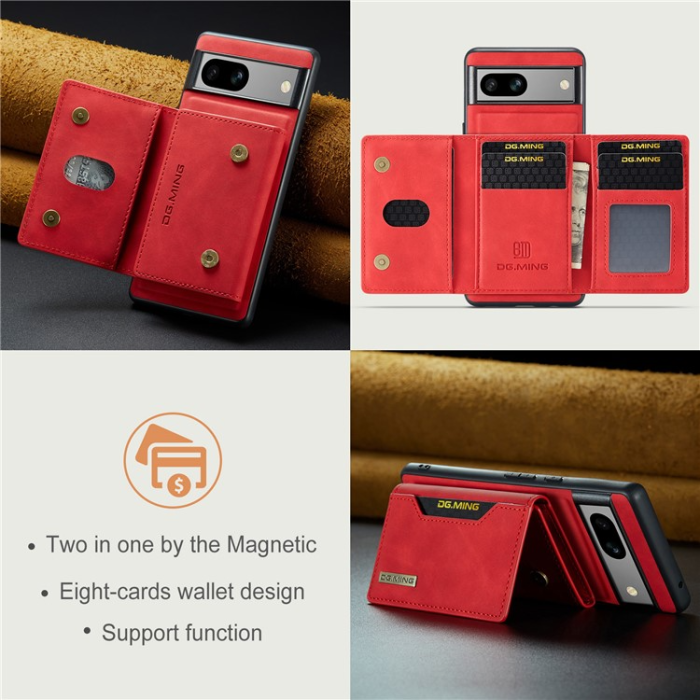 DG.MING - DG.MING Google Pixel 7A Plånboksfodral M2 2-in-1 - Röd