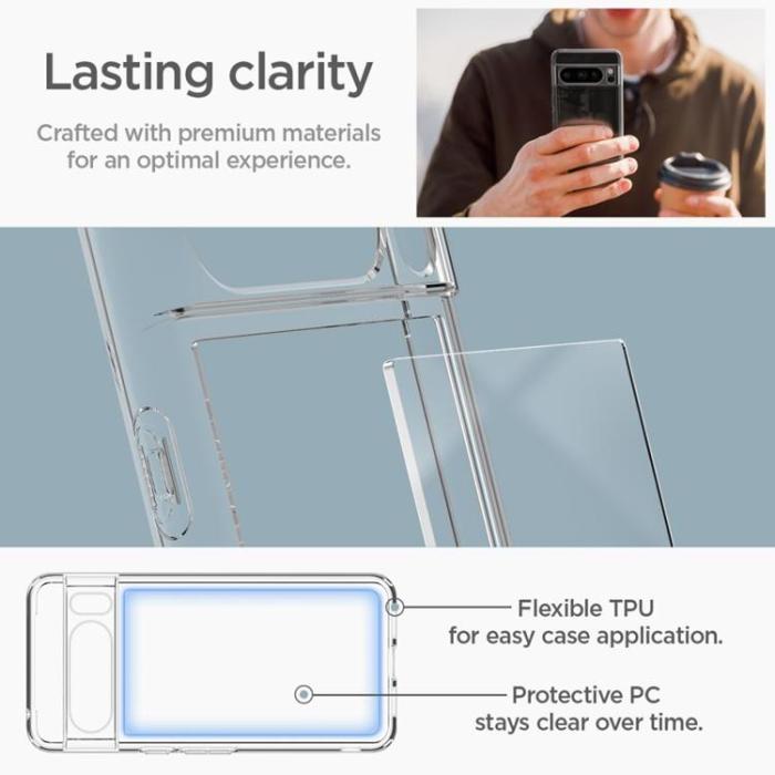 Spigen - Spigen Google Pixel 8 Pro Mobilskal Ultra Hybrid - Crystal Clear