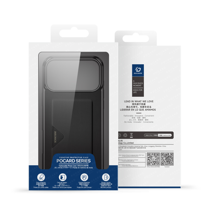 Dux Ducis - DUX DUCIS iPhone 17 Pro Mobilskal Korthållare Pocard - Svart