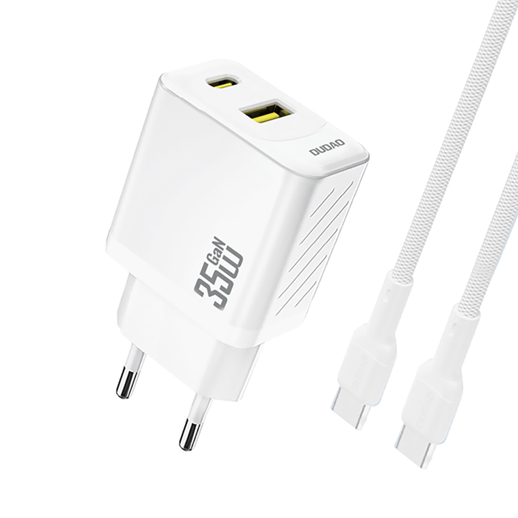 Dudao Snabbladdare USB-C USB-A PD 35W GaN med USB-C Kabel A27MaxCEU - Vit | 505295 | AlltMobil