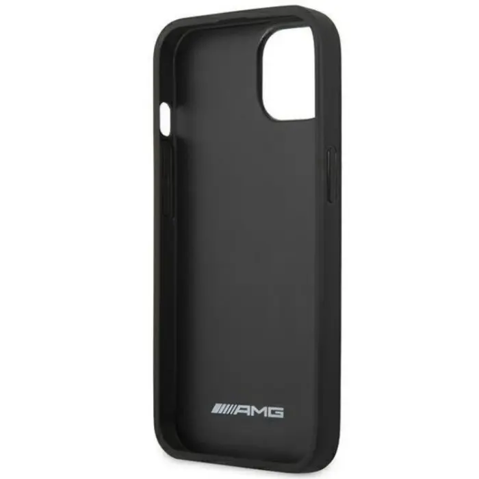 AMG - AMG iPhone 14 Plus Skal Läder Debossed Lines - Svart