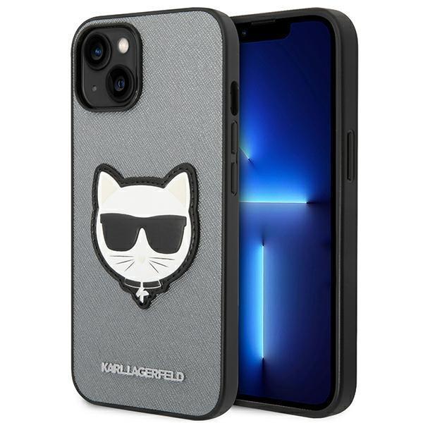 Karl Lagerfeld iPhone 14 Plus Skal Saffiano Choupette Head Patch - Silver | 2353 | AlltMobil
