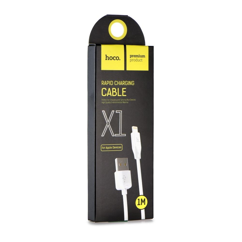 HOCO snabbladdning USB-A till Lightning kabel 8-pin X1 2m - Vit | 3541 | AlltMobil