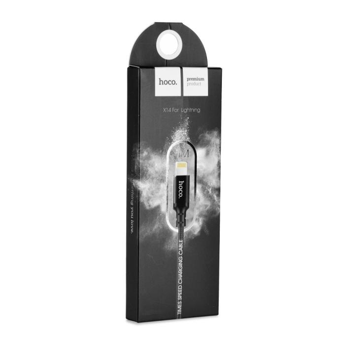Hoco - HOCO snabbladdning USB-A till Lightning kabel X14 Svart 1m