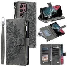 OEM - Samsung Galaxy S26 Ultra Pl&aring;nboksfodral Mandala M&ouml;nster Konstl&auml;der - Gr&aring;