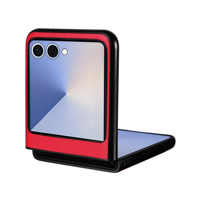 A-One Brand - Galaxy Z Flip 7 Mobilskal PU Läder Protective - Röd